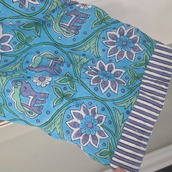 🪻Beautiful 100% Cotton Robe In Blue, Green, Purple, Floral And Elephant Pattern - Picture 6 of 14